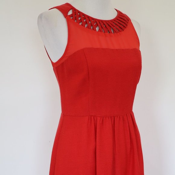 MAEVE ANTHROPOLOGIE Size 6 Red Dress Sleeveless - Picture 6 of 13